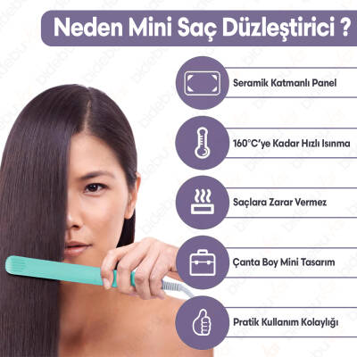 MİNİ SAÇ DÜZLEŞTİRİCİ MAVİ - 3